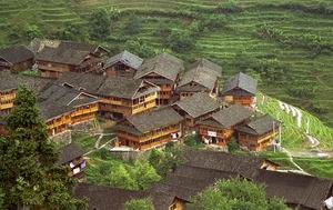 Ping An village of zhuang Ethnic Minority tribe,Longji,longsheng dragon backbone rice terrace