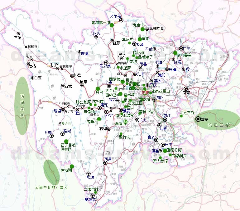 Map of Sichuan
