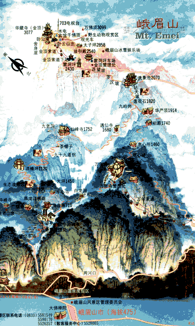 Map of Sichuan-Mount Emei