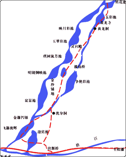 Map of Sichuan-Huanglong Valley