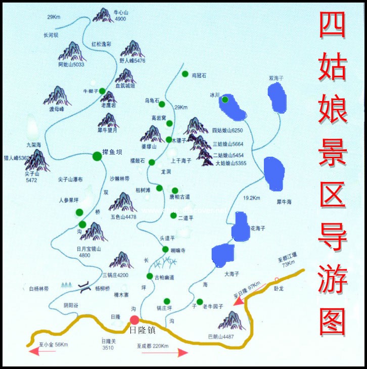Map of Sichuan-Mount Siguliang