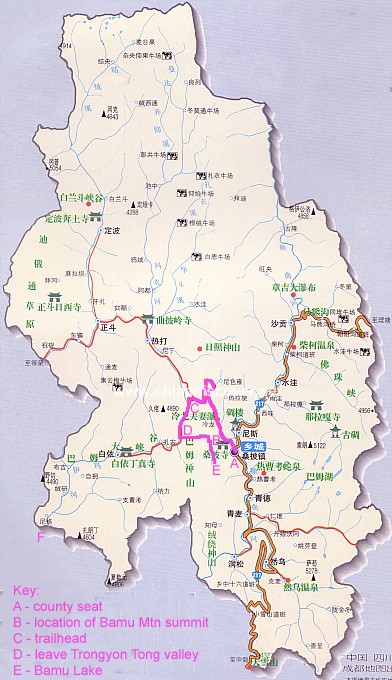 Map of Sichuan-Xiangcheng