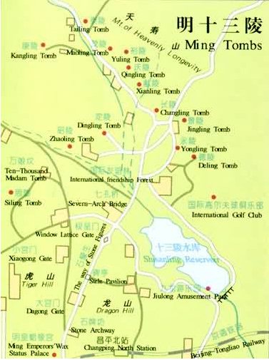 Ming Tomb Map