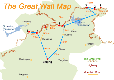 Great Wall Map, Map of The Great Wall